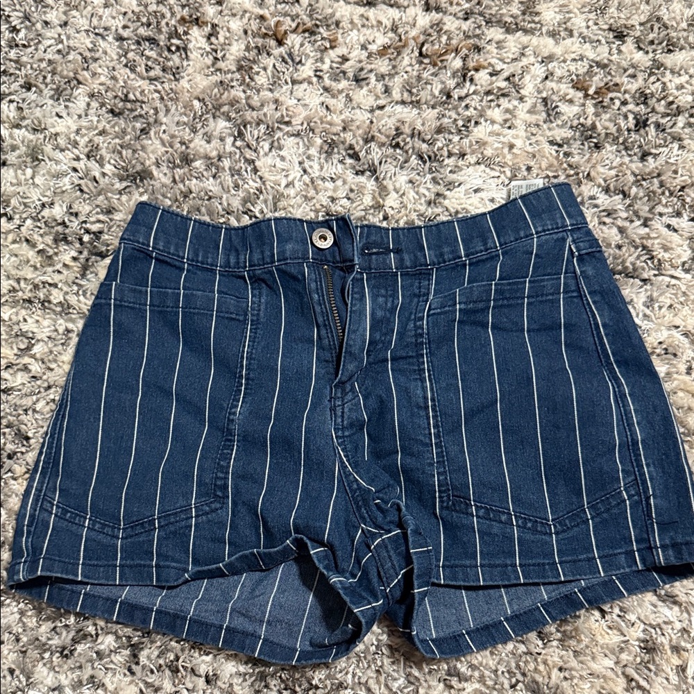 UNIONBAY Blue Striped Jean Shorts